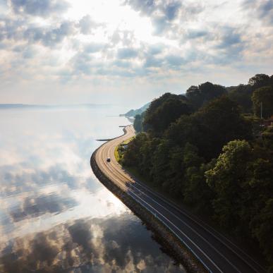 Het Vejle Fjord in Zuidoost Jutland, Denemarken
