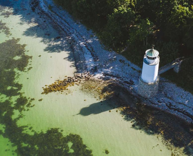 Taksensand Fyr in Zuidoost Jutland in Denemarken